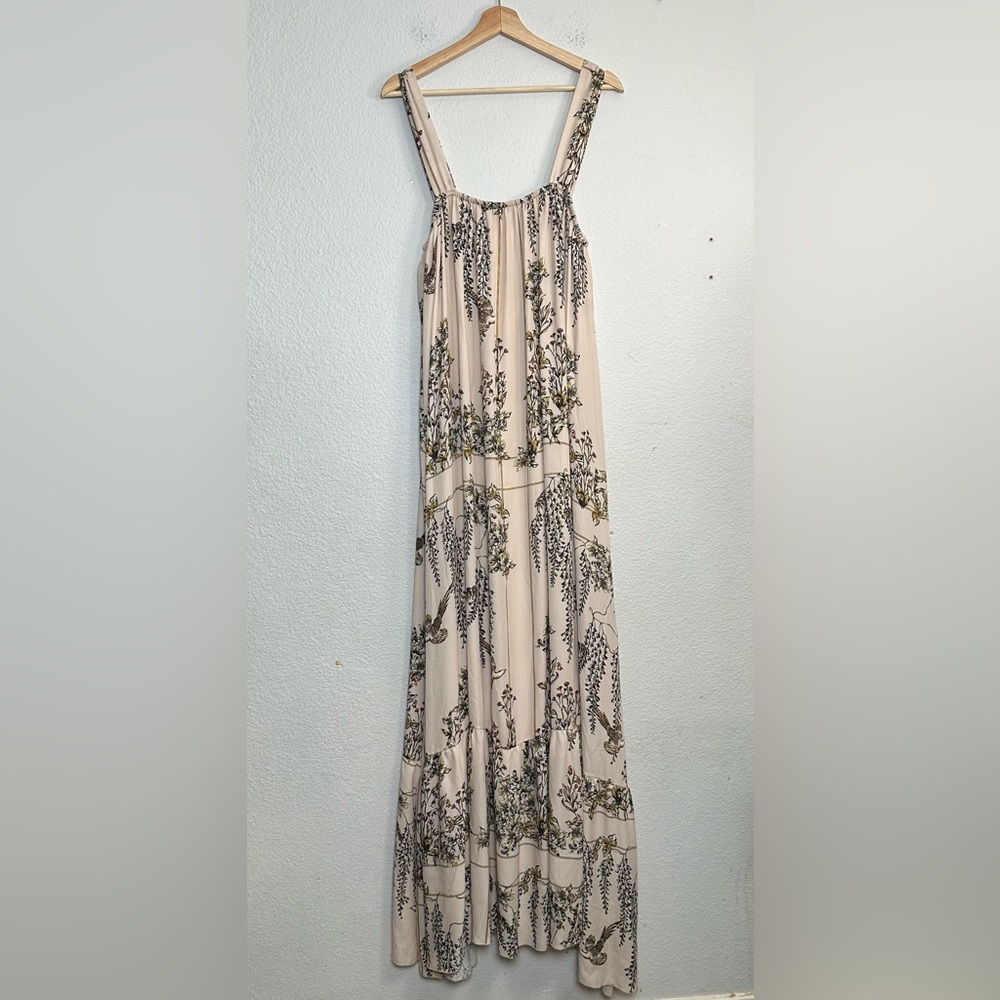 Nidodileda Amber Bird Floral Maxi Dress‎ Boho Botanical Print Sleeveless Resort